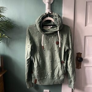 RESERVED Naketano Green Paint Splattered Hoodie